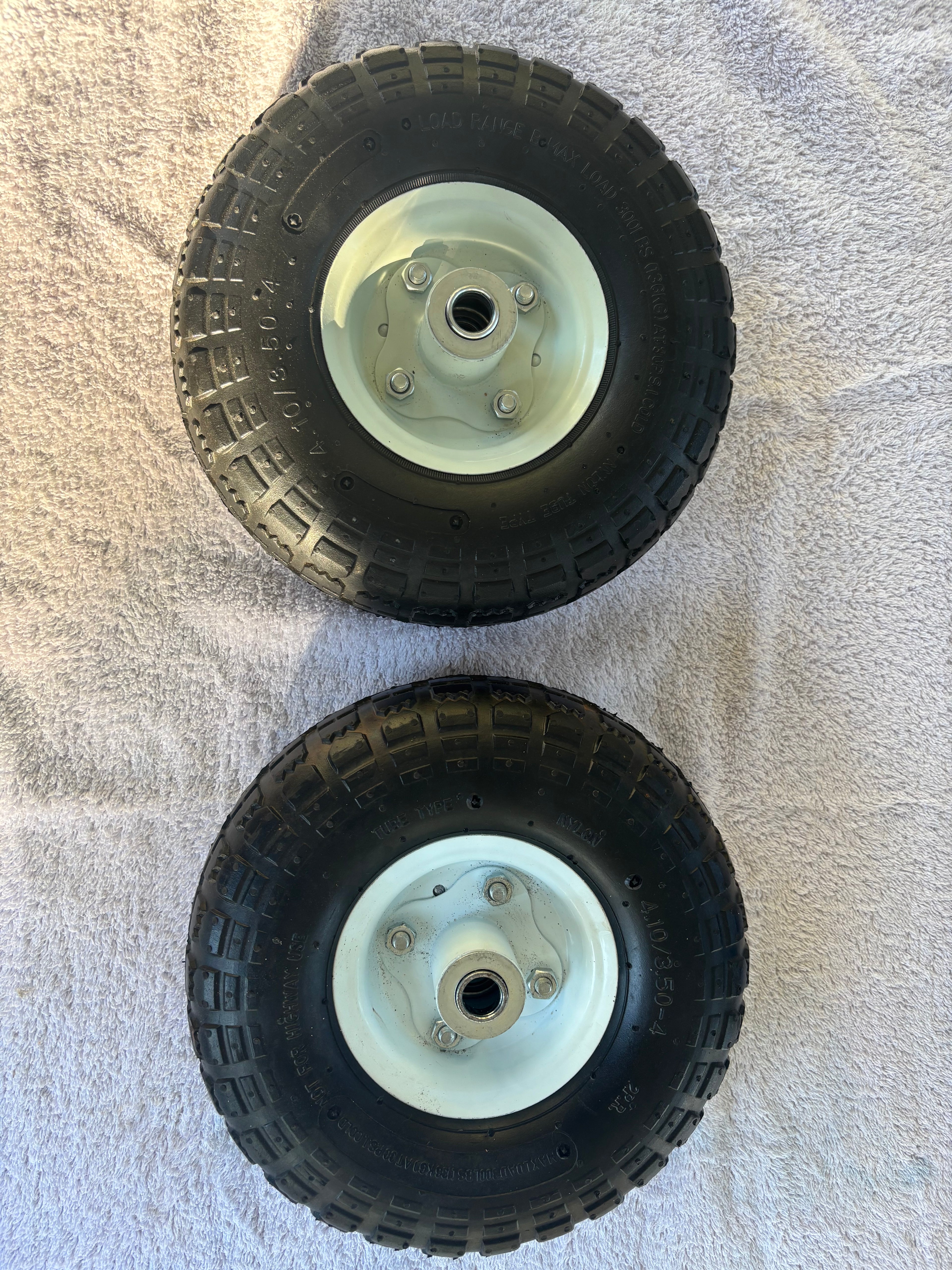 10-Pack 10" Pneumatic Replacement Wheels – 4.10x3.50-4 Tires for Bucket Lugger