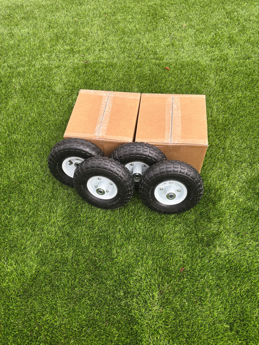 4-Pack 10" Pneumatic Replacement Wheel Sets for Bucket Lugger Hand Truck