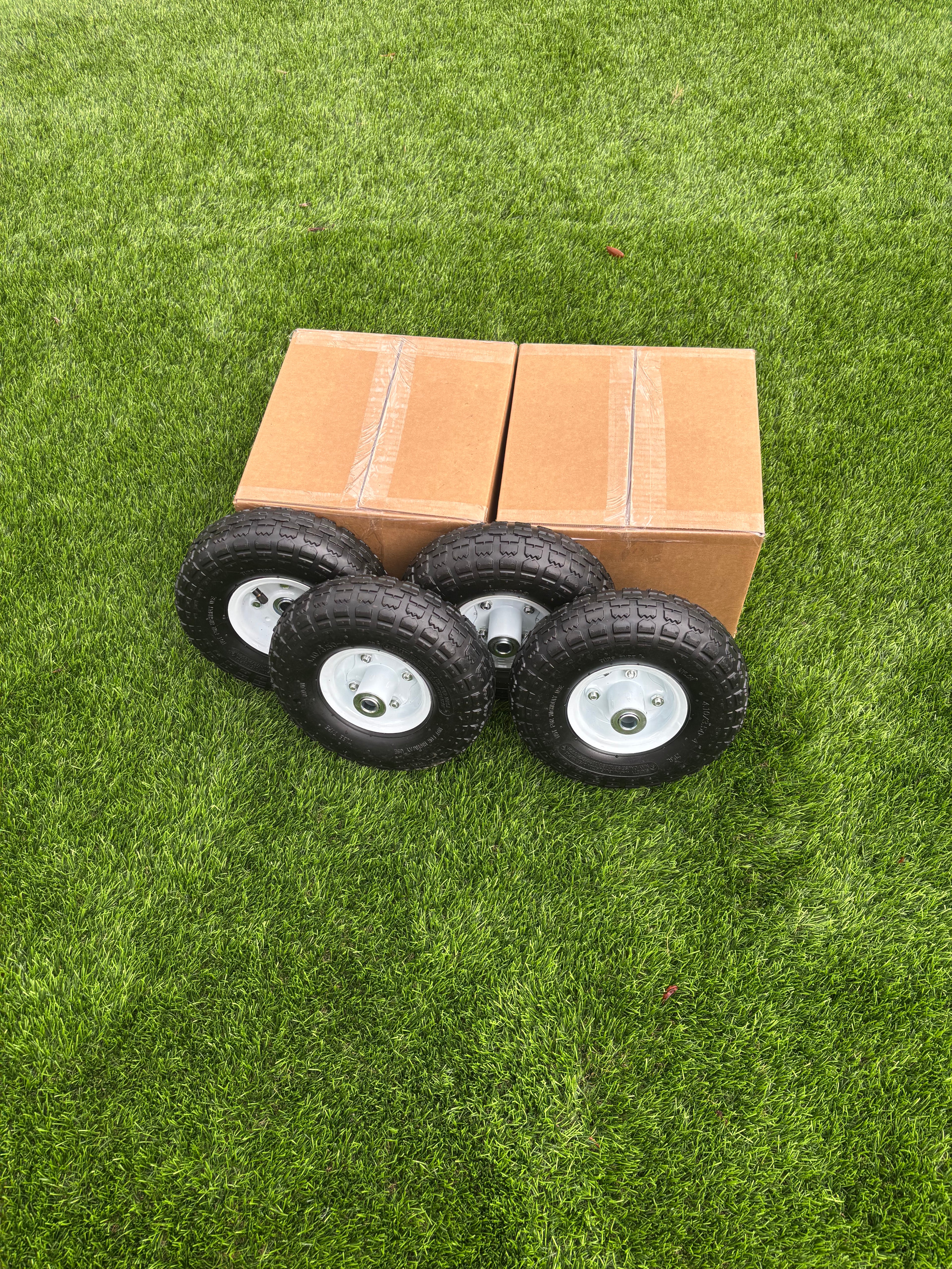 4-Pack 10" Pneumatic Replacement Wheel Sets for Bucket Lugger Hand Truck
